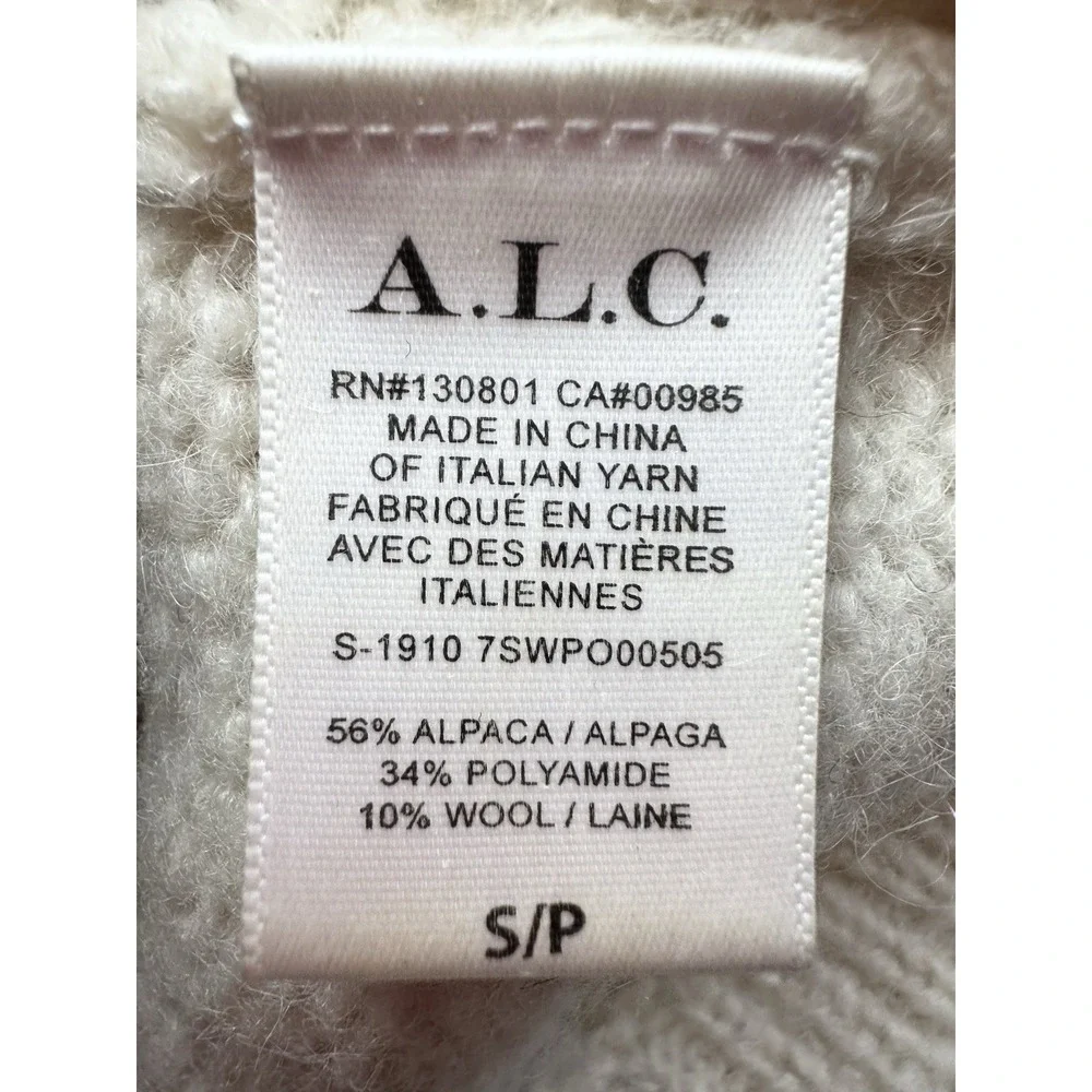 A.L.C. Women's SMALL Badgley‎ Alpaca Wool Blend Fair Isle Sweater Quiet Luxury
